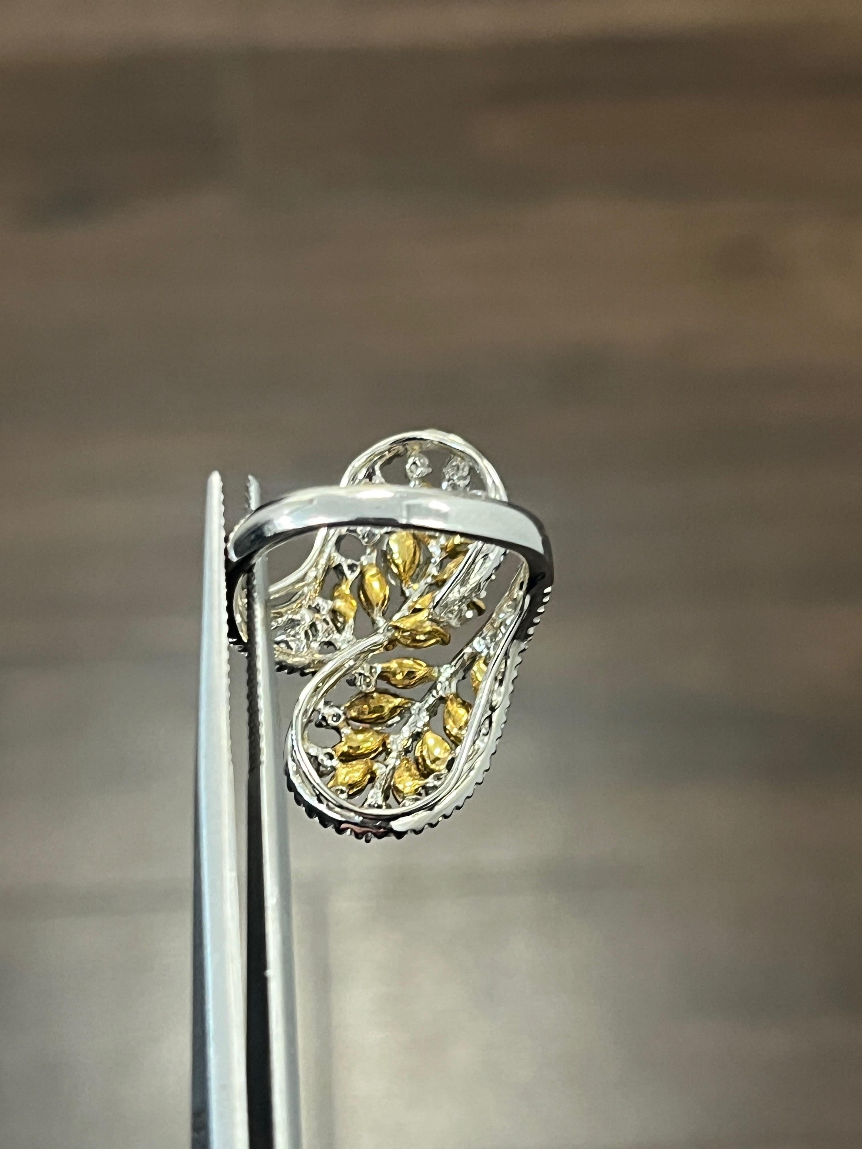 2.52 ct Natural Pink & Natural Yellow Diamond Ring  For Sale 1