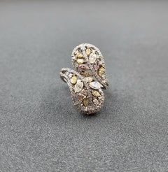 Anillo de Diamantes Rosa Natural y Amarillo Natural de 2,52 ct