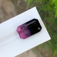 25.20 Carat Natural Loose Bi Colour Tourmaline Emerald Shape Gemstone