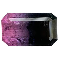 25.20 Carat Natural Loose Bi Colour Tourmaline Emerald Shape Gemstone