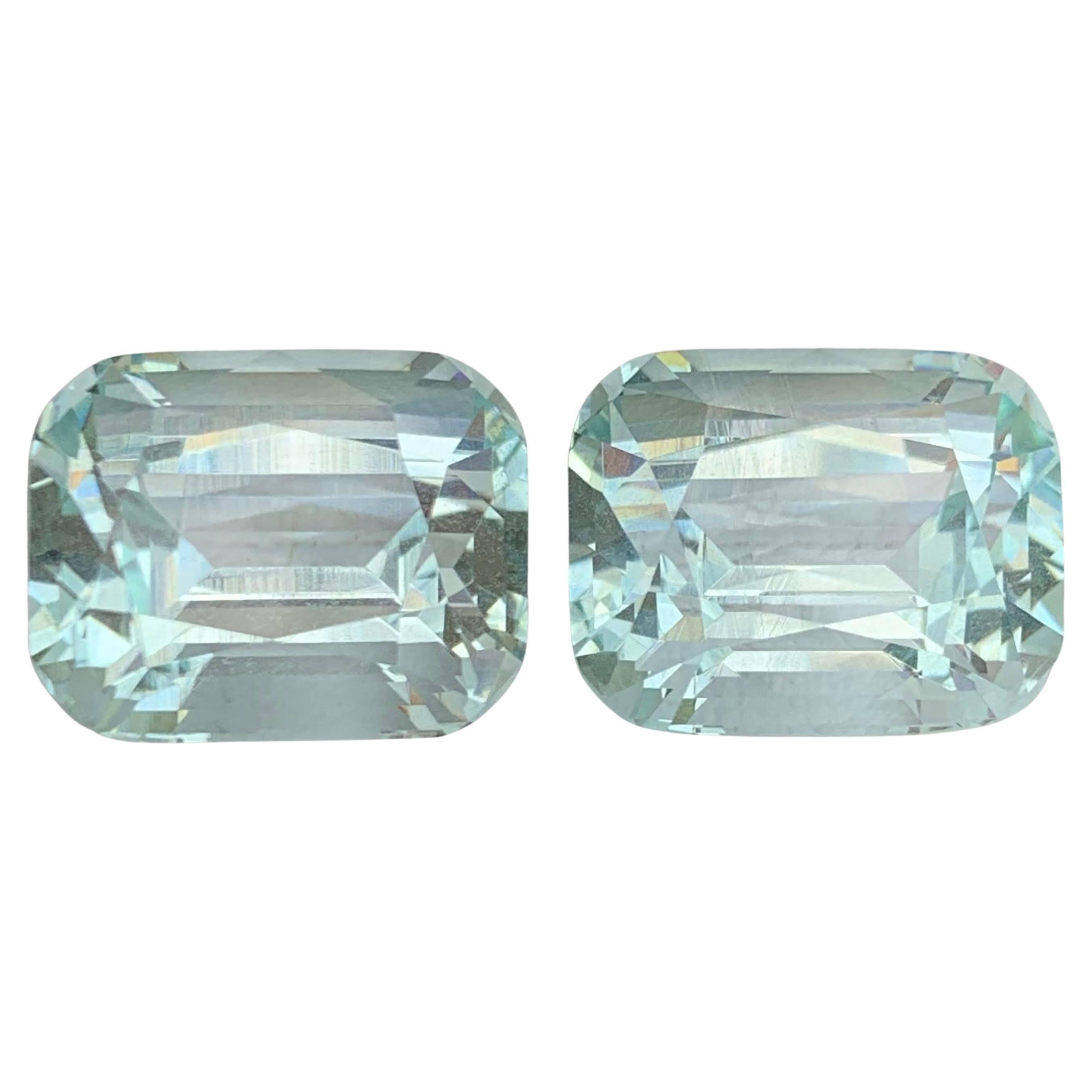 25.20 Carat Natural Loose Light Blue Aquamarine Pair Cushion Cut Pakistan Gems