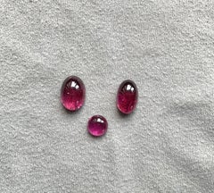 25.21 Carats Top Quality Rubellite Tourmaline Cabochon 3 Pieces Natural Gemstone