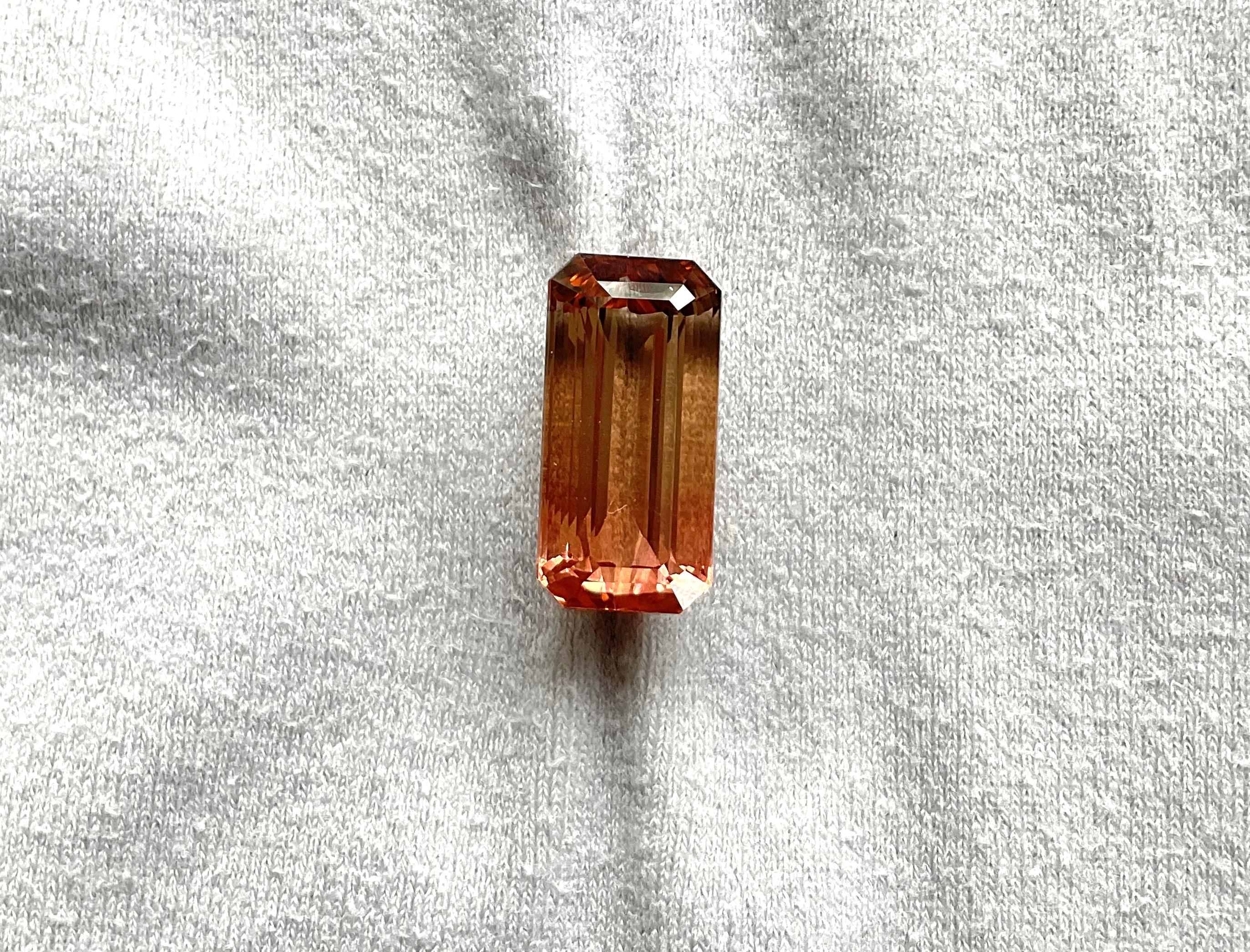 25.22 Quilates Turmalina de melocotón Octágono Facetado Piedra tallada de primera calidad Gema natural Corte octogonal en venta