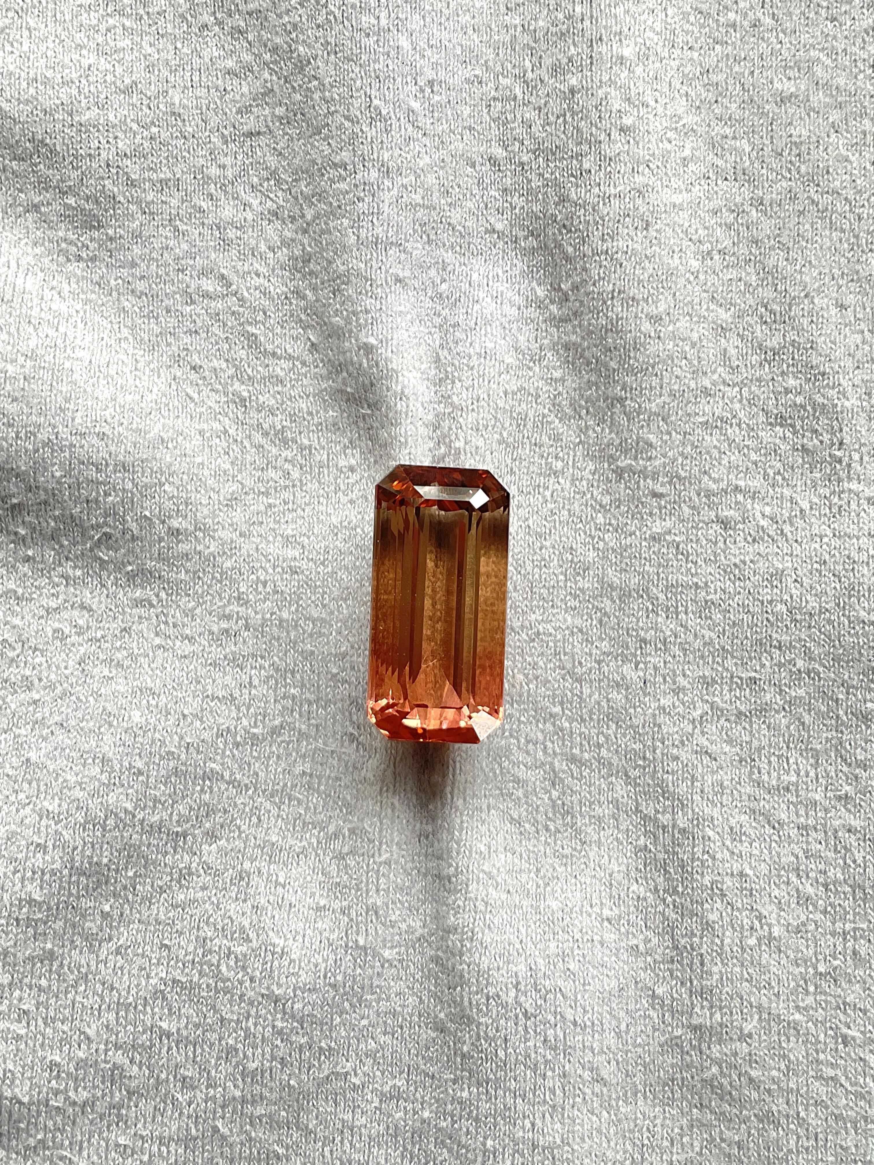 25.22 Quilates Turmalina de melocotón Octágono Facetado Piedra tallada de primera calidad Gema natural en Nuevo estado para la venta en Jaipur, RJ