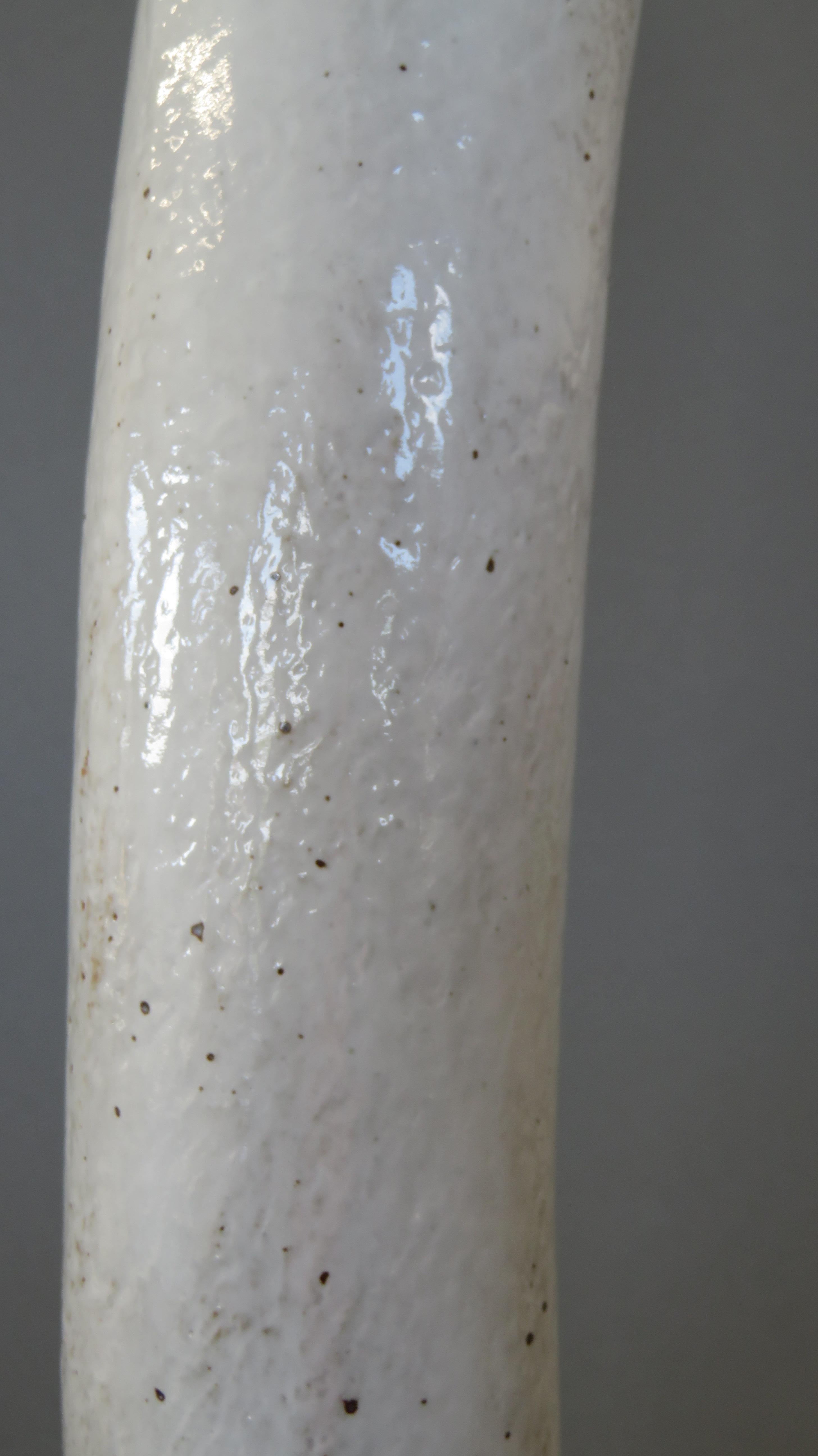 Undulating Handbuilt Ceramic Vase, in White Split-Glaze, 25.25 Inches Tall 1