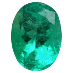 2,52 ct 10x7 émeraude colombienne verte intense non sertie taille ovale, pierre de naissance de mai