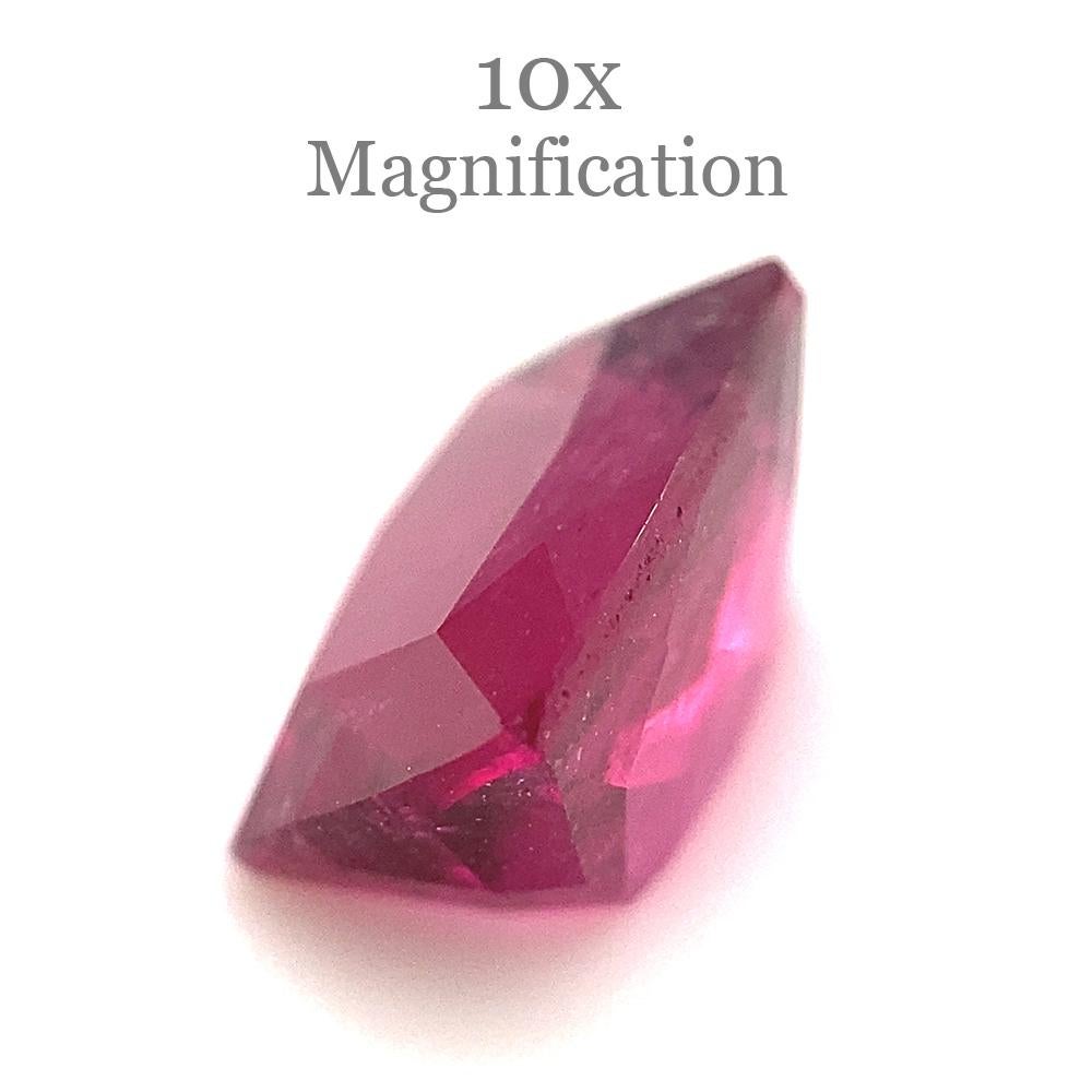 Description:

Gem Type: Tourmaline 
Number of Stones: 1
Weight: 2.52 cts 
Measurements: 9.05 x 7.11 x 5.07 mm
Shape: Cushion
Cutting Style Crown: Brilliant Cut
Cutting Style Pavilion: Modified Brilliant Cut 
Transparency: Transparent
Clarity: