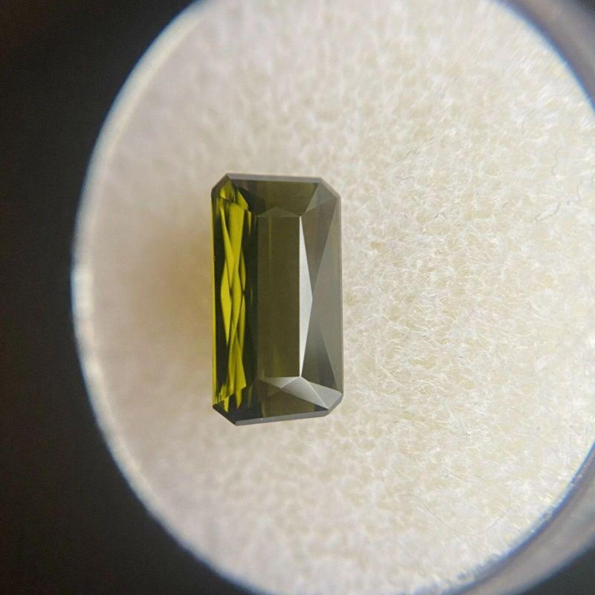 2.52ct Deep Green Tourmaline Octagonal Emerald Cut Loose Natural Gem ...