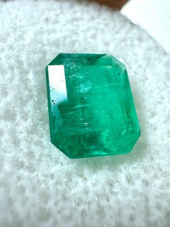 2.52ct Intense Green Colombian Emerald Emerald Cut Genuine May Birthstone Gem