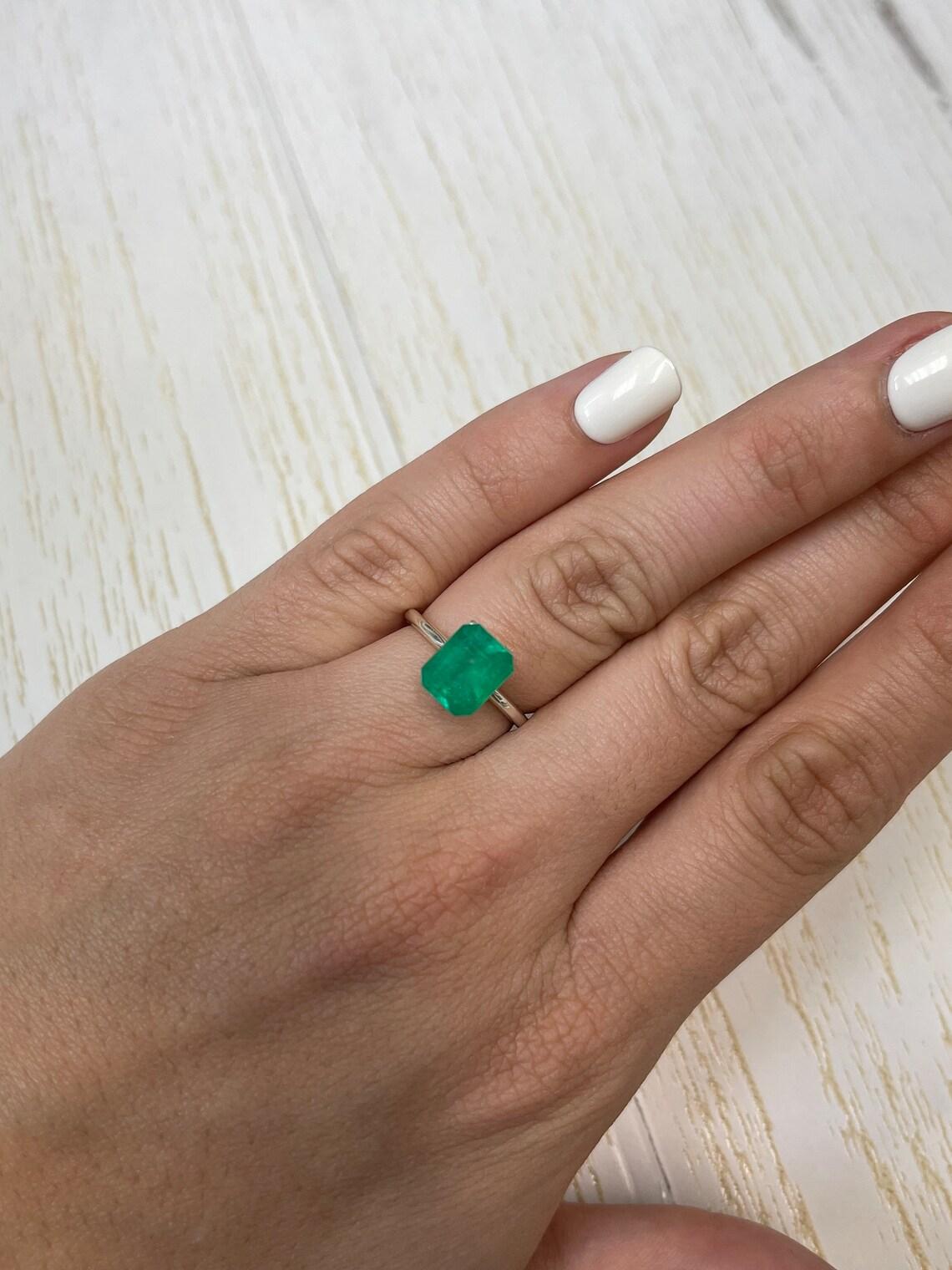 2,52ct intensiv grüner kolumbianischer Smaragd Smaragdschliff echter Mai-Geburtsstein Edelstein im Angebot 2