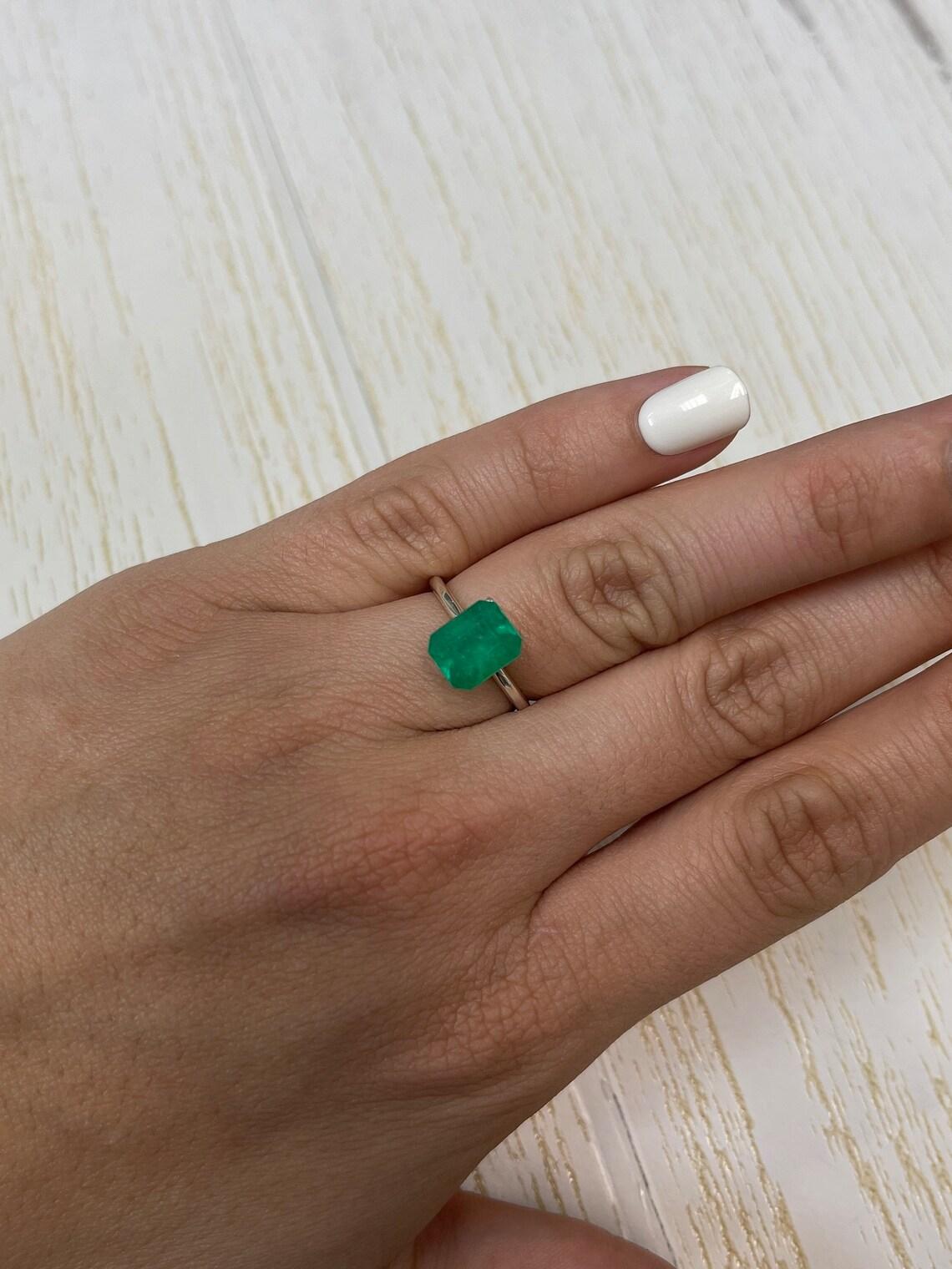 2,52ct intensiv grüner kolumbianischer Smaragd Smaragdschliff echter Mai-Geburtsstein Edelstein im Angebot 4