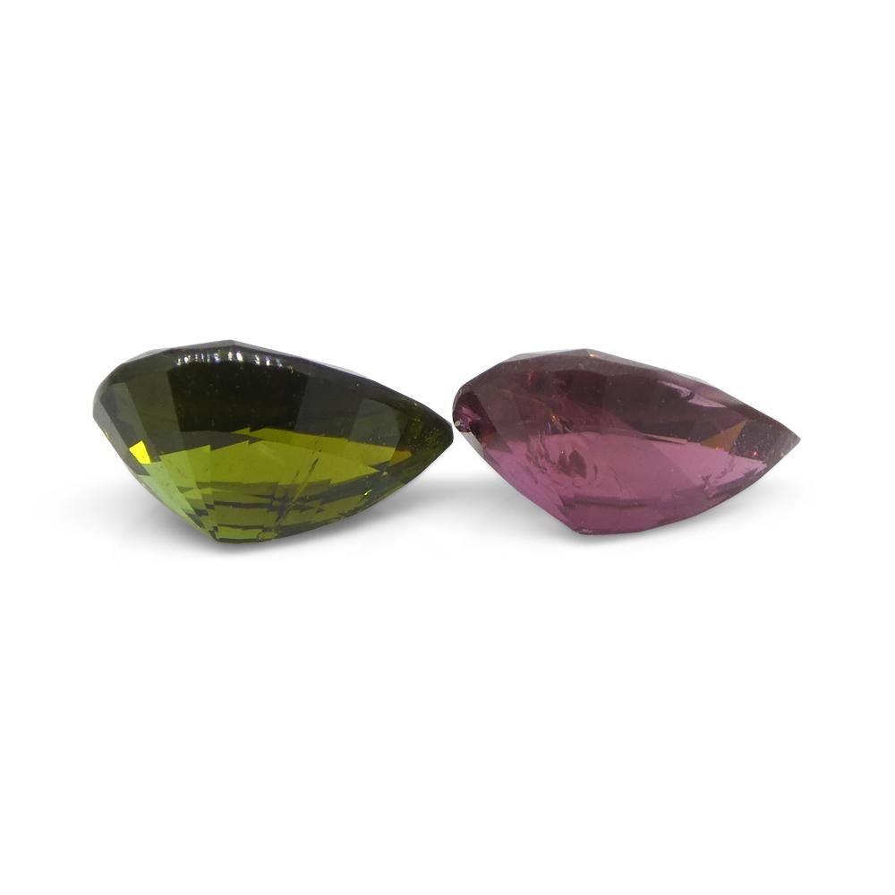 2.52ct Pair Pear Pink/Green Tourmaline from Brazil For Sale 4