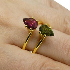 2.52ct Pair Pear Pink/Green Tourmaline