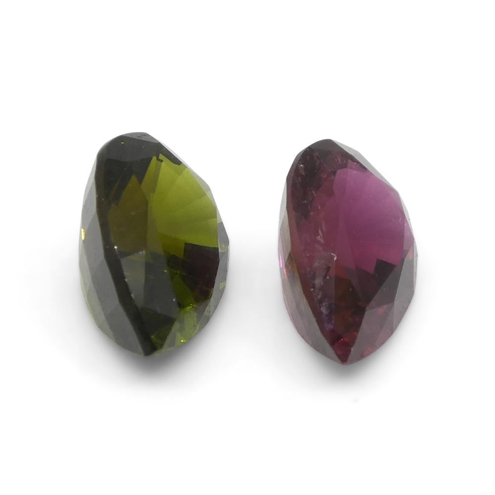 2.52ct Pair Pear Pink/Green Tourmaline from Brazil For Sale 3