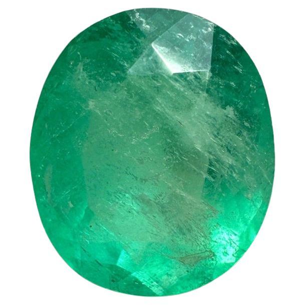 2.53 Carat 10x8.5 Green Colombian Emerald - Oval Cut May Birthstone Gem
