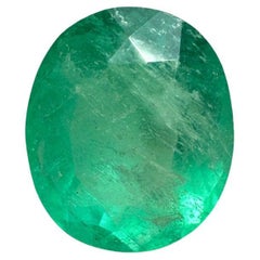 2.53 Carat 10x8.5 Green Colombian Emerald - Oval Cut May Birthstone Gem