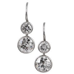 2.53 Carat Double Diamond Drop Earrings
