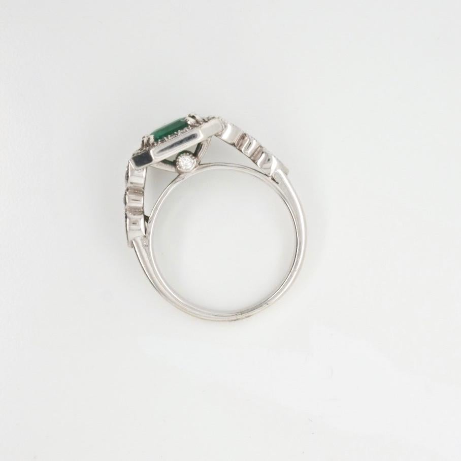 2.53 Carat Emerald & Diamond Ring in 14 Karat White Gold, Shlomit Rogel For Sale 2