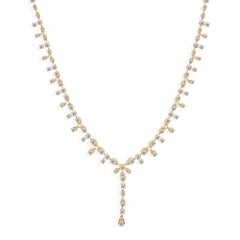 Collier avec grappe de diamants naturels taille brillant rond de 2,53 carats, en or jaune 18 carats