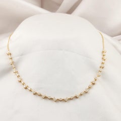 2.53 Carat Natural Diamond Round Brilliant Cluster Necklace 18K Yellow Gold
