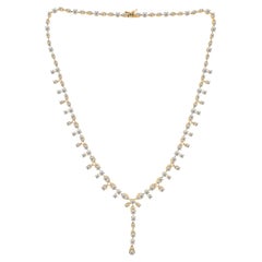 Collier avec grappe de diamants naturels taille brillant rond de 2,53 carats, en or jaune 18 carats
