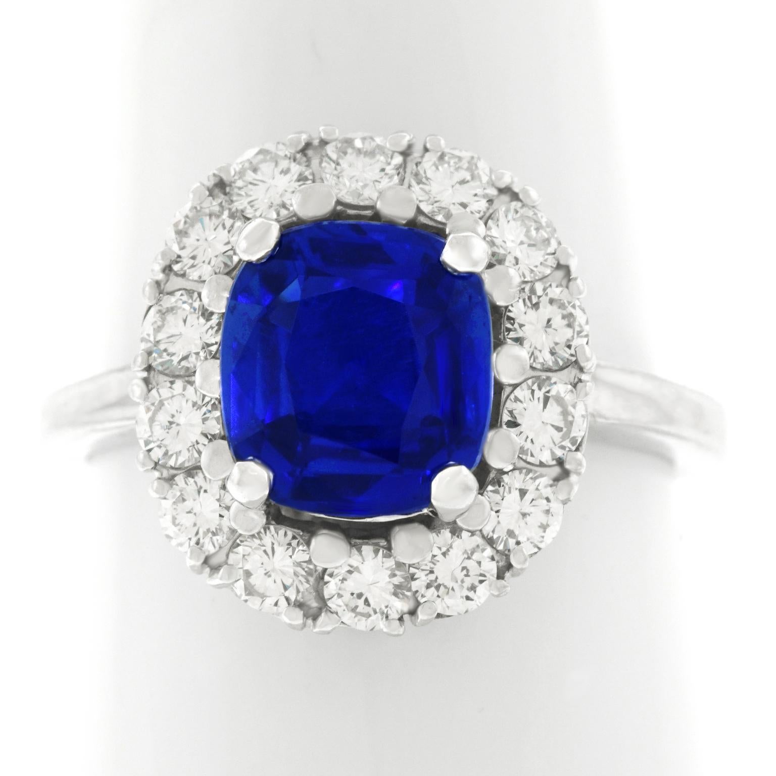 2.53 carat Sapphire & Diamond Ring No Heat Burma AGL In Excellent Condition In Litchfield, CT