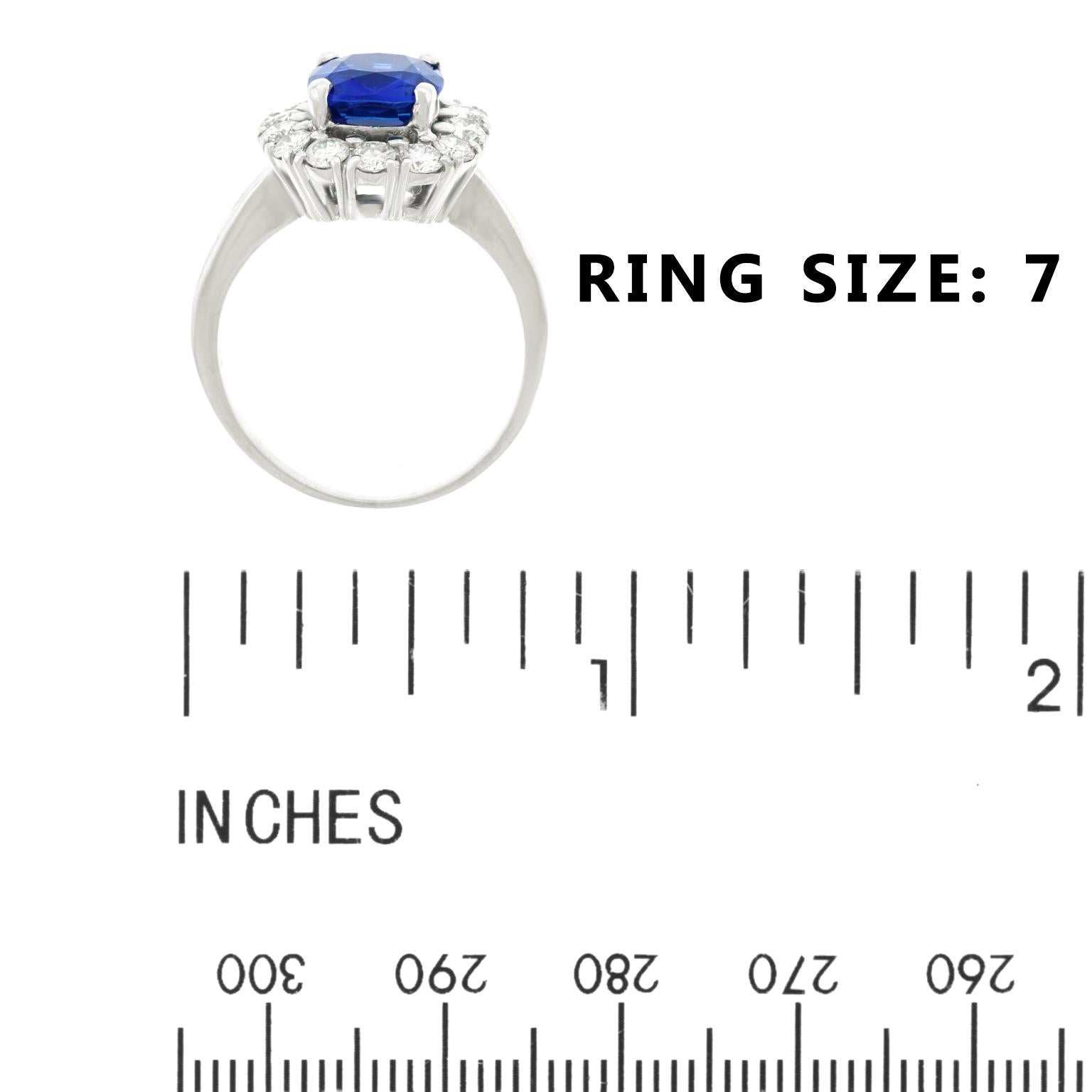 2.53 carat Sapphire & Diamond Ring No Heat Burma AGL 2