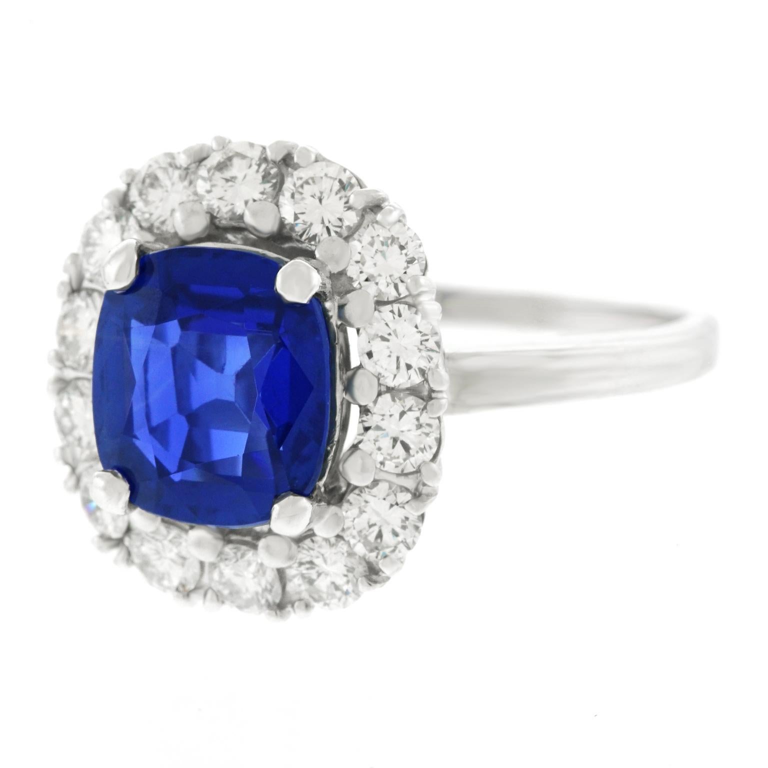 2.53 carat Sapphire & Diamond Ring No Heat Burma AGL 3