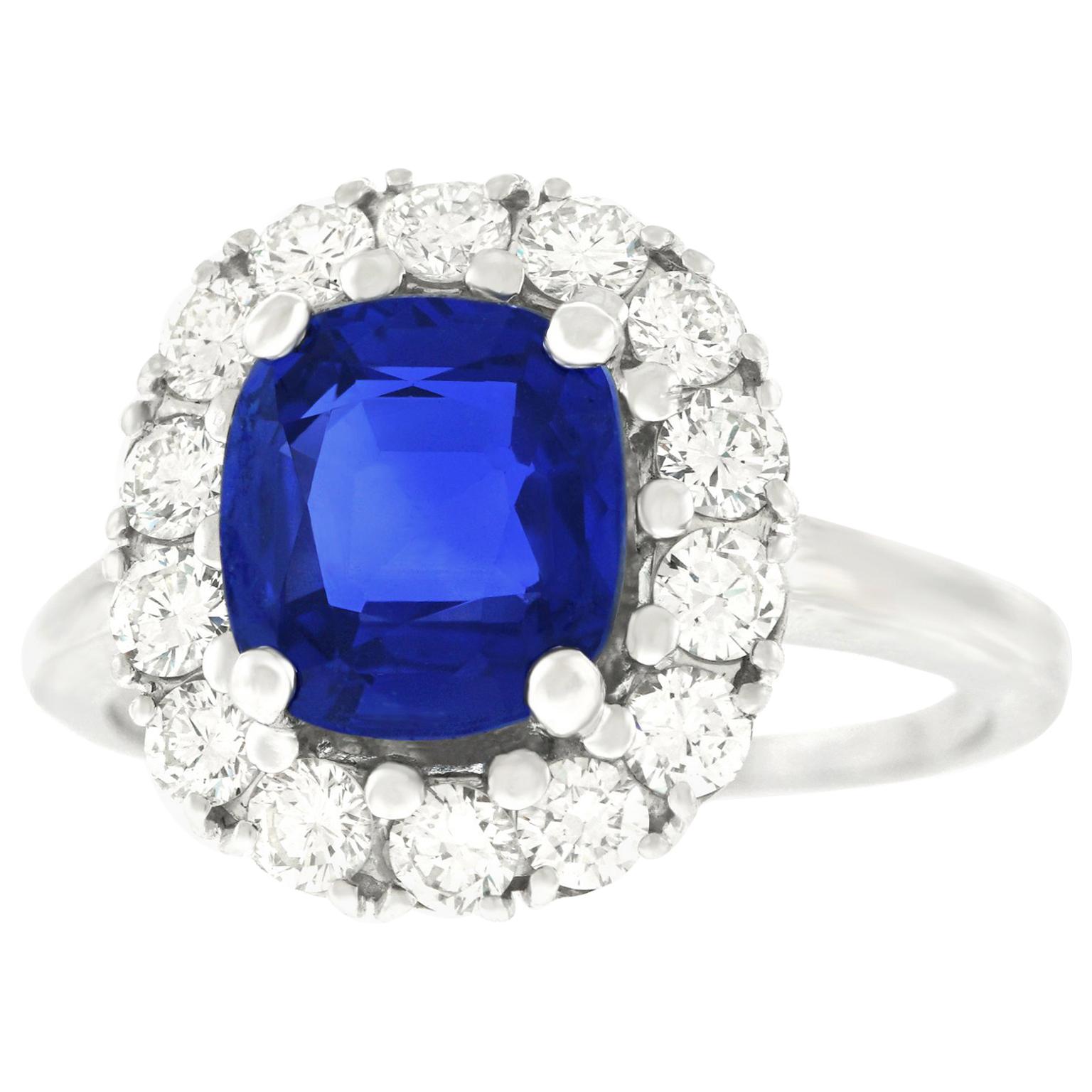 2.53 carat Sapphire & Diamond Ring No Heat Burma AGL