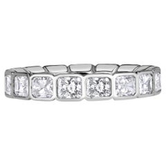 2.53 Carat Radiant Band Brilliant White 18K Gold Quiet Power Modern Classic