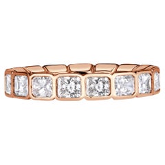 2.53 Carat Radiant Band Brilliant White 18K Rose Gold Quiet Power Modern Classic