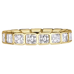 2.53 Carat Radiant Band Brilliant White 18K White Gold Quiet Power Heirloom