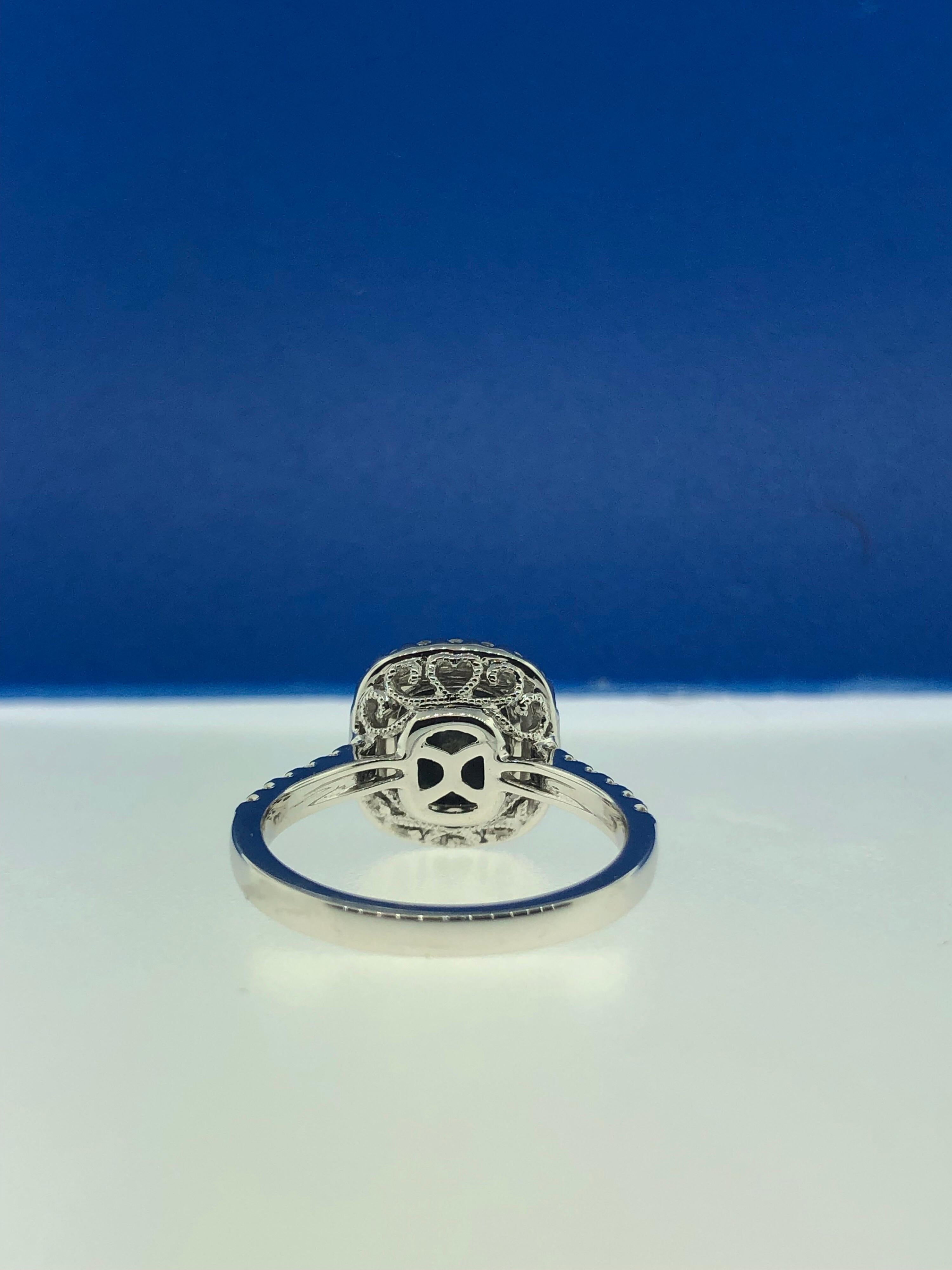 2.53 Carat Rose Cut Black and White Diamond Cocktail Ring 1