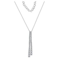 2.53 Carat SI Clarity HI Color Diamond Bar Pendant Necklace 18 Karat White Gold