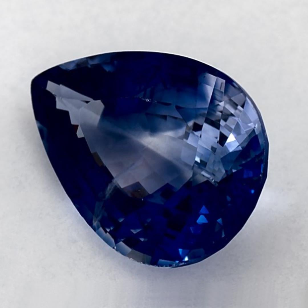 Gema suelta de zafiro azul pera de 2.53 qt Corte pera