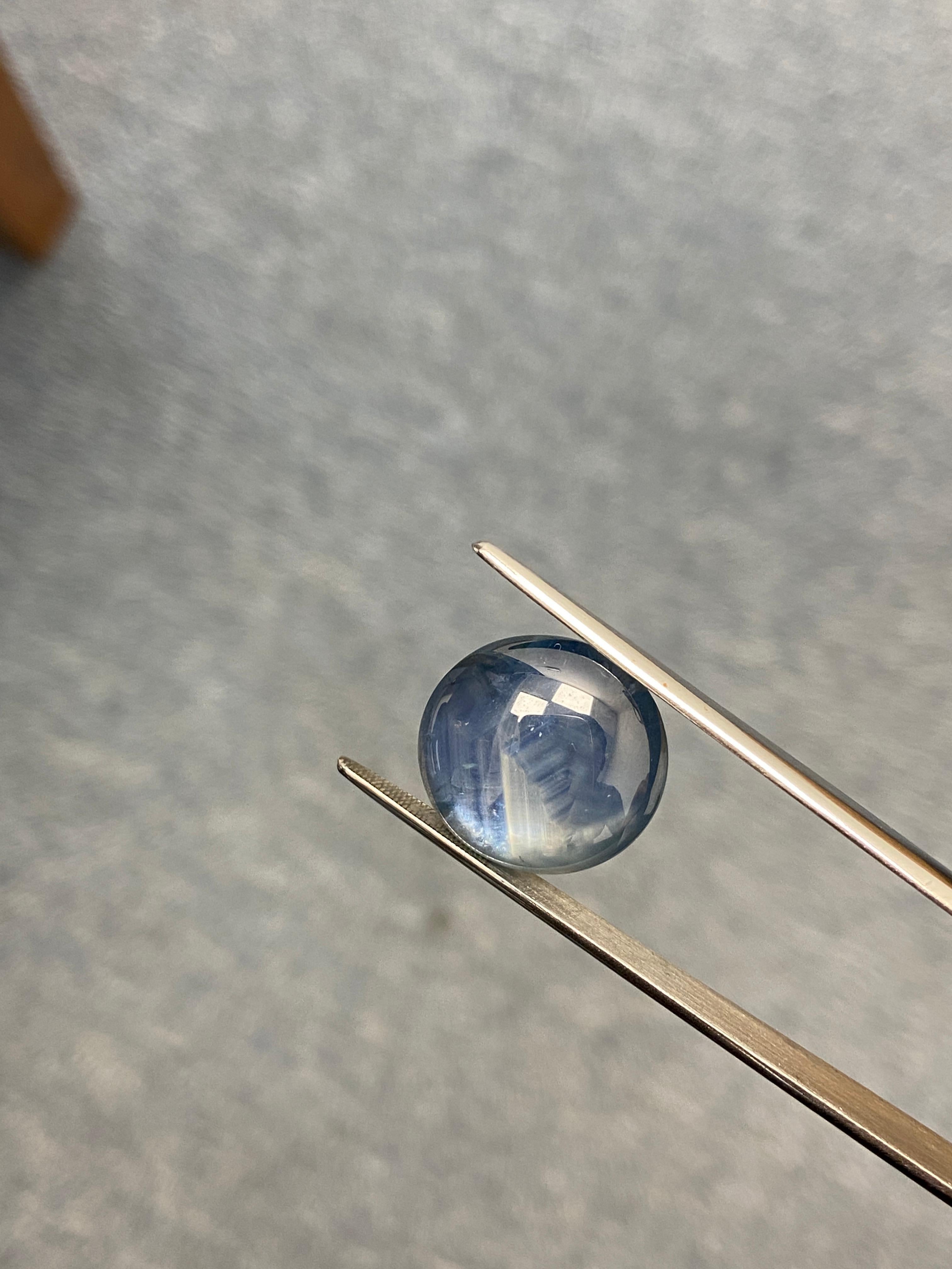 25.30 Carat GRS Certified Unheated Burmese Blue Star Sapphire In New Condition In Hong Kong, HK