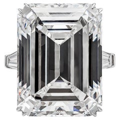 25.32 Carat Emerald Diamond Ring 18K Gold Iconic Presence