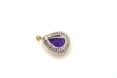 25.33 Carat Amethyst Drop Pendant Yellow Sapphire Diamond Gold 'Pendant Only'