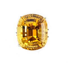 AJD Glittering Rare Golden 25.33Ct Scapolite Silver Huge Cocktail Ring