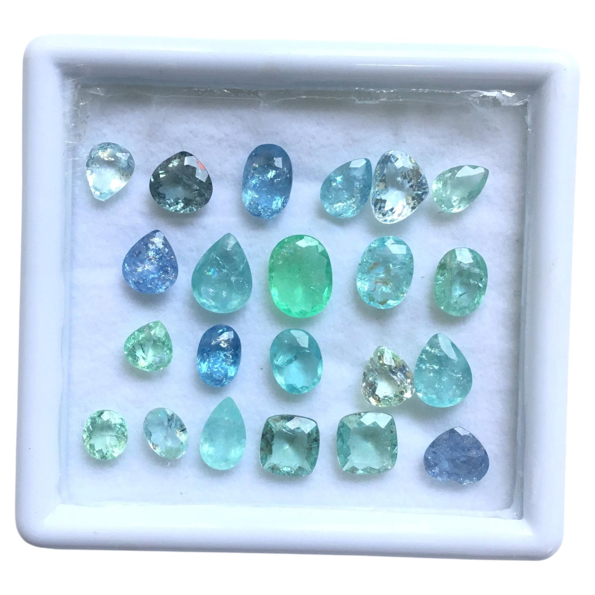 25,35 quilates de turmalina Paraíba, mezcla de piedras talladas para joyería fina, gema natural