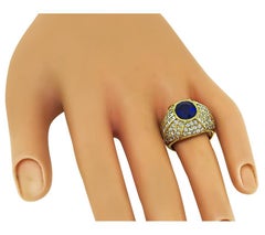 2.53ct Ceylon Sapphire 2.59ct Diamond 18k Yellow Gold Ring