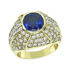 Ring aus 18-karätigem Gelbgold mit einem 2,53-Karat-Ceylon-Saphir und einem 2,59-Karat-Diamanten