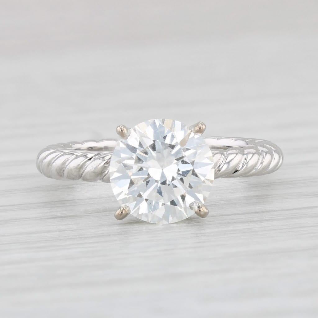 2,53 Karat Diamant Solitär Verlobungsring 950 Platin David Yurman Box GIA (Rundschliff)