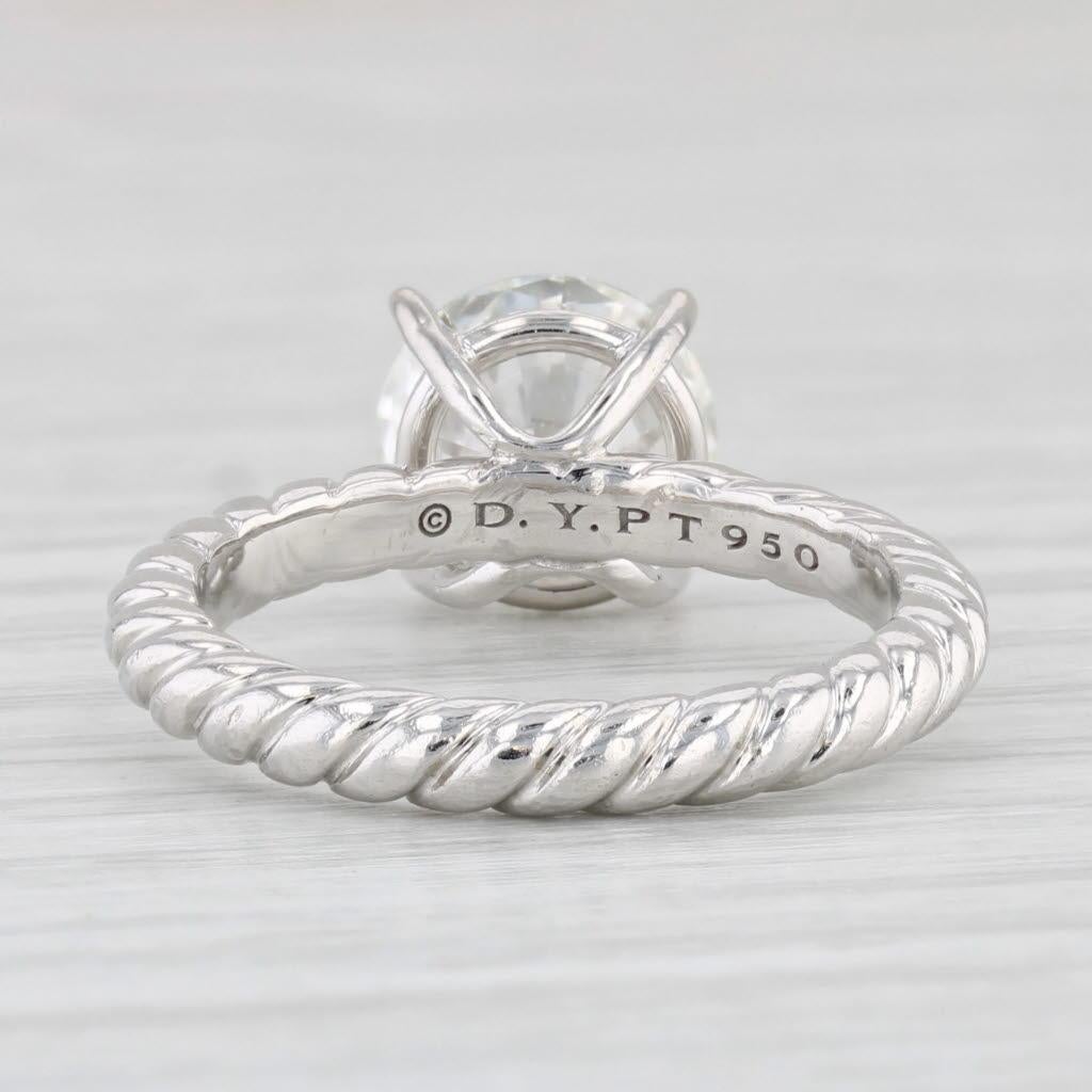 2,53 Karat Diamant Solitär Verlobungsring 950 Platin David Yurman Box GIA Damen