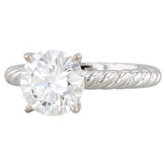 2,53 Karat Diamant Solitär Verlobungsring 950 Platin David Yurman Box GIA