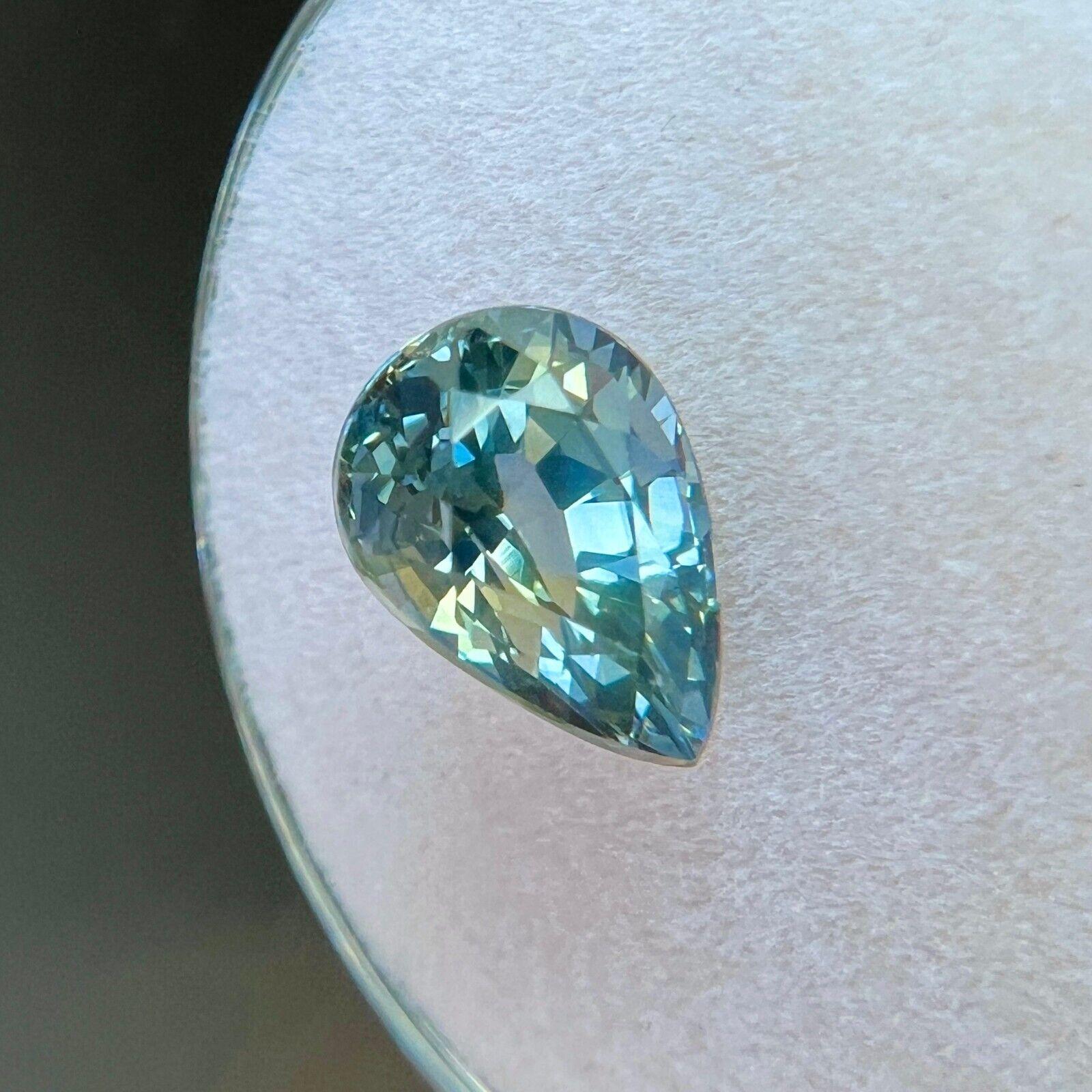 Women's or Men's 2.53ct NATURAL Ceylon Bi Colour Sapphire UNIQUE Yellow Blue Pear Teardrop Cut For Sale