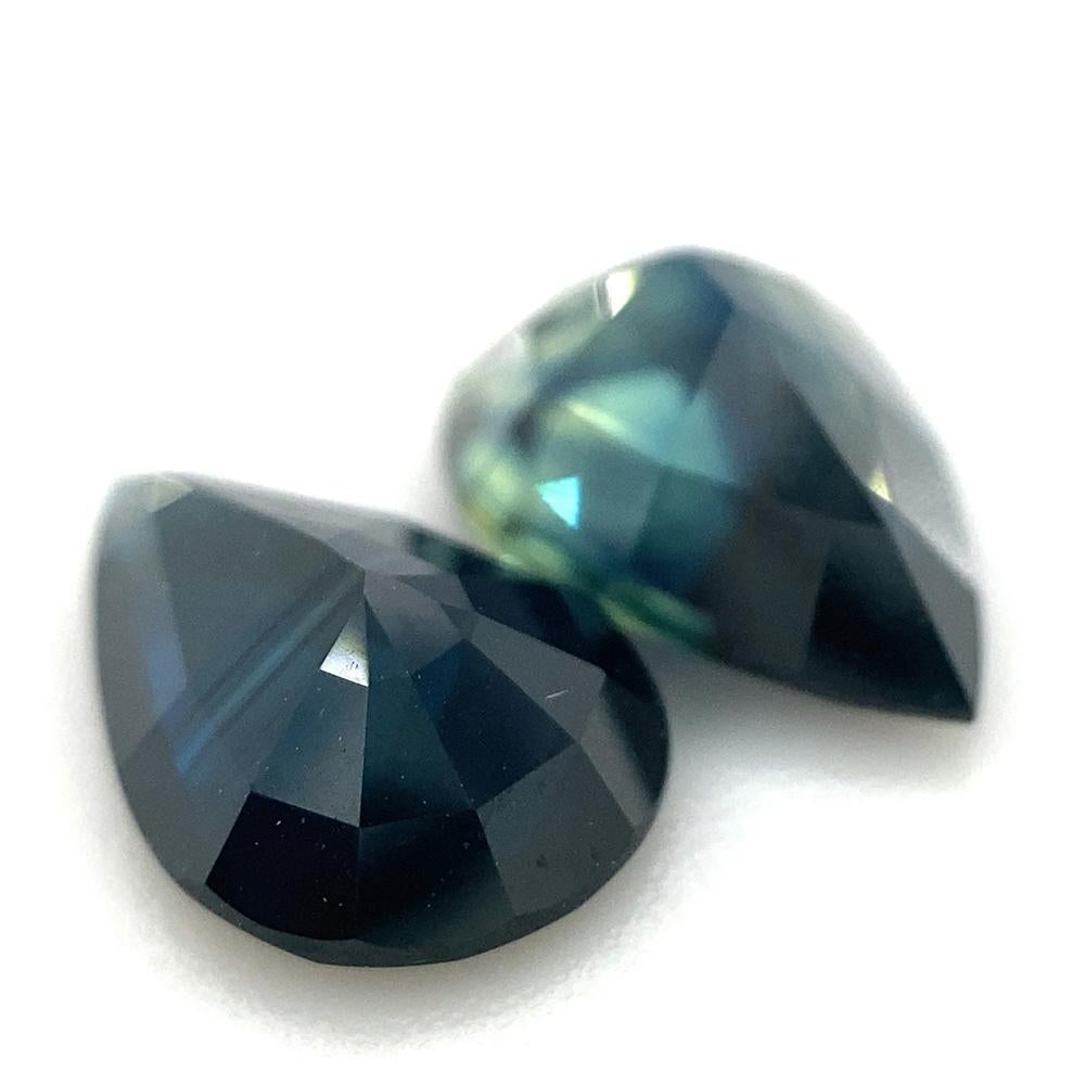 2.53ct Pair Pear Blue Sapphire from Thailand Unheated For Sale 4