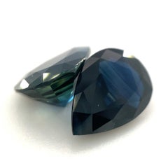 2.53ct Pair Pear Blue Sapphire from Thailand Unheated