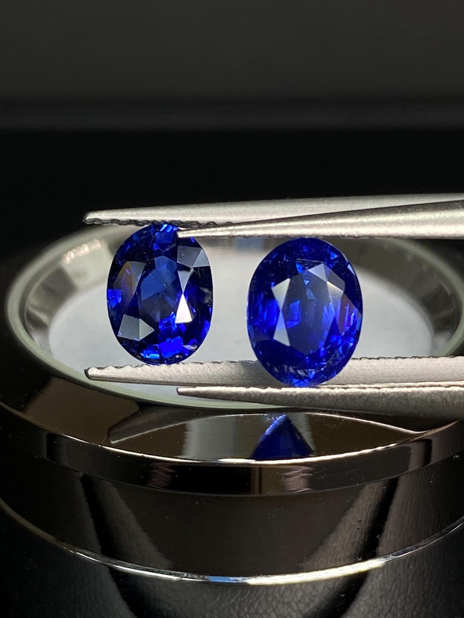 2.53ct Royal Blue Sapphire Pair In New Condition For Sale In Christchurch, NZ