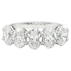 2.53CTW.  Bandeau en platine avec diamant ovale certifié GIA